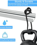 Bifold Door Hardware Kit with Track, Top & Bottom Pivot, Spring, Metal Pivot Pin and Steel Track (36 inch) showing steel track with a weight hanging.