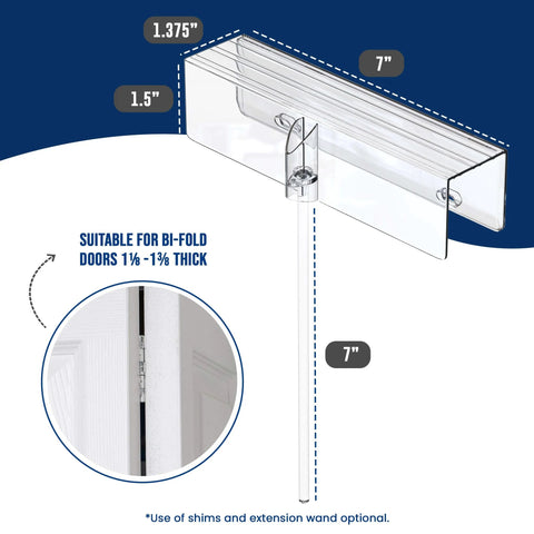 Diagram of Two Pack Bifold Door Lock Child And Pet Proof Tool Free Install Clear Polycarbonate Fits 1 3 8 Inches Thick Wood Doors.