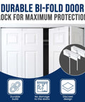 Two Pack Bifold Door Lock Child And Pet Proof Tool Free Install Clear Polycarbonate Fits 1 3 8 Inches Thick Wood Doors
