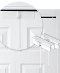 Two Pack Bifold Door Lock Child And Pet Proof Tool Free Install Clear Polycarbonate Fits 1 3 8 Inches Thick Wood Doors installed