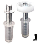 Bi-Fold Door Top Pivot And Guide Wheel Set 2 Pack For Closet Doors Nylon And Metal 7/8in Roller 1/4in Pivot, close-up