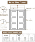 Bifold door hardware kit with 48 inch closet track for folding doors size chart and installation dimensions guide