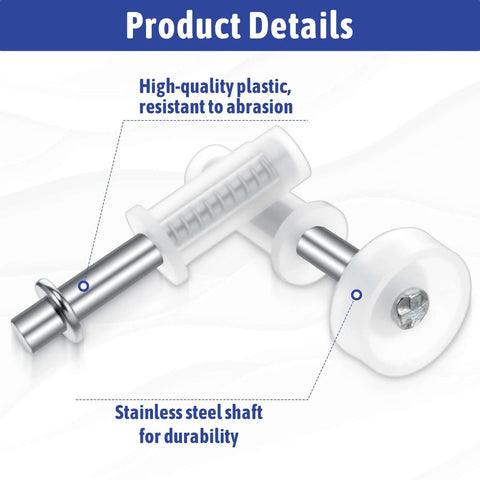 Bifold Closet Door Hardware Kit With 16 Pieces Top Roller Guide Wheels And Top Pivots featuring durable stainless steel and plastic components.
