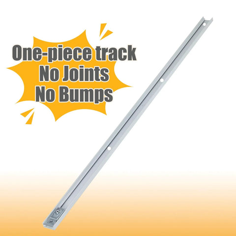 One-piece track for Bifold Closet Door Hardware Kit with 48" Tracks (1 × 48") showing no joints or bumps, Lashow complete set.