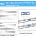 Bifold Door Hardware Kit with Track, Top & Bottom Pivot, Spring, Metal Pivot Pin and Steel Track (36 inch) assembly diagram