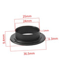 Two Pack Black Axle Protection Covers for Bike Bearings Dust Covers Easy to Install Fits Crankshaft Prevents Thread Damage, dimensions shown