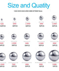 Bike Bearing Balls Kit 690 Piece Set with 15 Metric Sizes from 1mm to 10mm 304 Stainless Steel Precision Balls for Bicycle Bearings