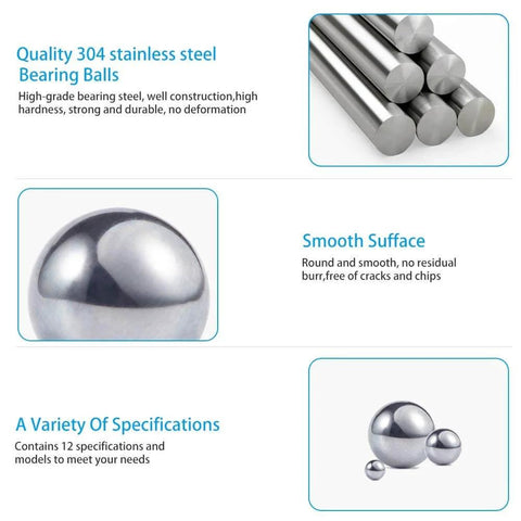 Bike Bearing Balls Kit 690 Piece Set With 15 Metric Sizes From 1mm To 10mm 304 Stainless Steel Precision Balls For Bicycle Bearings