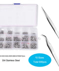 Bike Bearing Balls Kit 690 Piece Set With 15 Metric Sizes From 1mm To 10mm 304 Stainless Steel in labeled case with tweezers