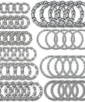 Image of Five Sets Bike Bearing Kit With Fifty Bearings In Ten Sizes From 4mm To 8mm for mountain and road bicycles displayed in protective case.