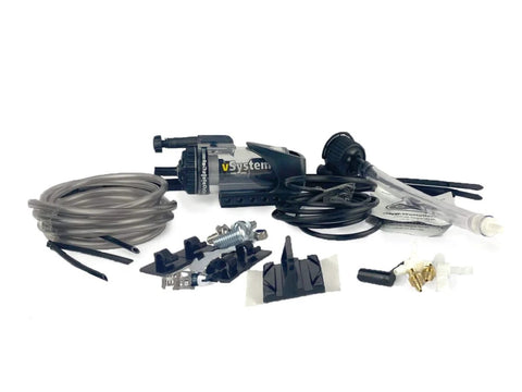 Essentials Micro VSystem Automatic Bike Chain Lubrication System With Scorpion Dual Injector and tubing components.