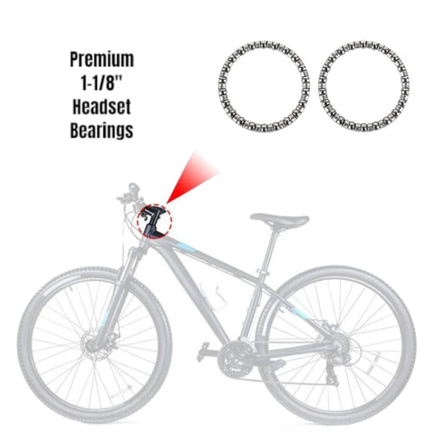Beefy Premium One And One Eighth Inch Headset Bearings Kit with Twenty Two Five Thirty Second Inch Ball Bearings for bikes