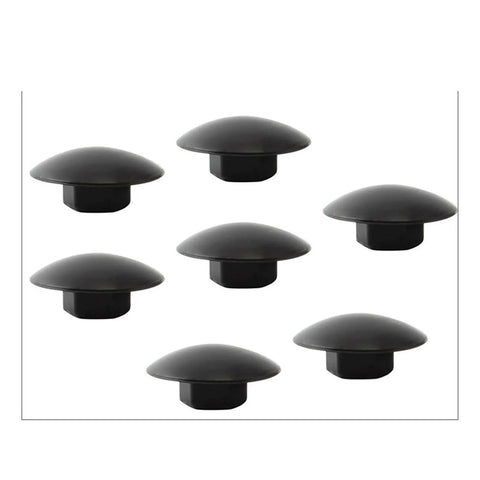 Black bike headset cap top cover waterproof dustproof rubber spacer for M6 hex screws, shown in a 5 pack for MTB and road bikes.