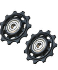 Two black 11T Pulley Road Bike Jockey Rear Derailleur Pulley Roller for Repair Kit Bearing Mountain Bike Rear Idler
