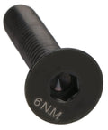 ✝️ Bike Stem Bolt Screw, M6 x 30mm Black Titanium Alloy Flat Head Headset Cap Bolts close-up showing the flat head and threading