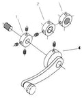 Diagram of Window Crank Handle Replacement Billet Aluminum Fits 0.4 Inch Round or Square Axis With 16 Splines Includes Fix Rings