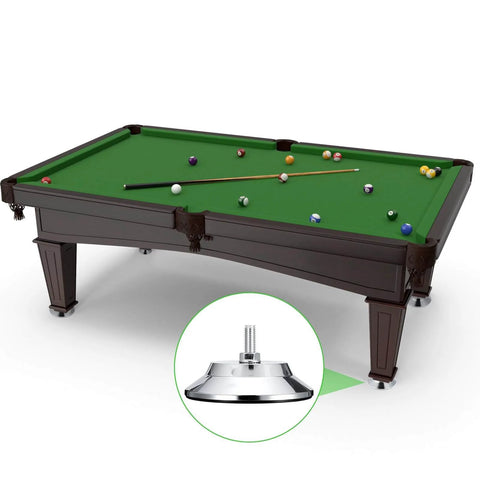4 Pack Heavy Duty Billiard Table Leg Levelers With Adjustable 5 Inch Metal Leveling Feet Chrome Finish And PE Base For Pool Tables Soccer Tables Air Hockey Tables
