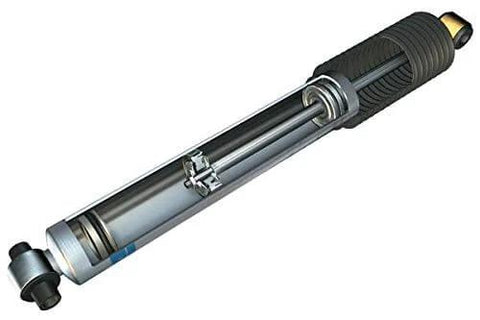 Bilstein B8 5100 Monotube Shock Absorber Direct Fit For Lifted Trucks And SUVs, silver with black end caps, side view