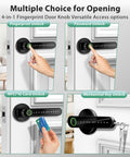 Biometric Fingerprint Door Lock With Keypad And Card Access For Home Office Apartment And Hotels Supports 100 Fingerprints And 50 Passwords Two Mechanical Keys Half Second Recognition Keyless Entry 4 In 1 Smart Lock with fingerprint, keypad, card and key unlock options