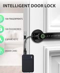 Biometric Fingerprint Door Lock With Keypad And Card Access for home office apartments and hotels, door mounted view.