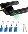 Biometric Fingerprint Door Lock With Keypad And Card Access displaying fingerprint scanning with IC cards and mechanical keys