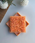 Bird And Floral Harmony Square Tile Cutter And Stamp Tool For Pottery And Ceramic Clay Art 4 Inch tool on white surface