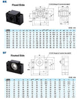 Diagram showing BK BF12 end supports for 16mm Anti-Backlash Ball Screw Kit SFU1605 RM1605 with 300mm length and 5mm lead.