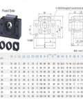 BK fixed side supports with dimensions and specifications table for SFU1605 Ball Screw Kit 550mm for CNC machines 16mm diameter lead 5mm.