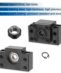End Supports For BK10 And BF10 Ball Screws with metal ball screw nut and gasket, CNC machine linear motion components, durable construction