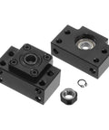 End Supports For BK10 And BF10 Ball Screws With Metal Ball Screw Nut CNC Machine Linear Motion Components 1 Set, black steel
