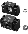 Standard End Supports 1PCS BK10, 1PCS BF10 for CNC Machine Parts SFU1204 Ball Screw, carbon steel with black surface finish