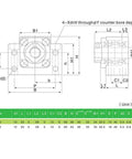 Technical diagram of ✝️ Standard End Supports 1PCS BK10, 1PCS BF10 for CNC Machine Parts SFU1204 Ball Screw dimensions and specs.