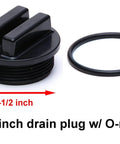 Two Pack 1-1/2 Inch MIP Black Pool Filter Drain Plug Cap Winterizing Plug With O Ring For Hayward Pentair Sta-Rite Waterway