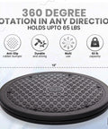 10 Inch Lazy Susan Turntable Organizer, Large Non Skid Rotating Swivel Base for Cabinets, Computer or Laptop, Durable Plastic