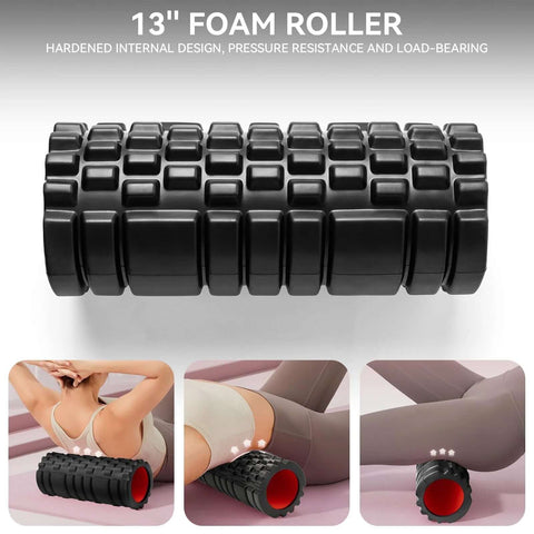 Deep Tissue Foam Roller 13 Inch High Density Massager For Muscle Release And Myofascial Trigger Point Therapy, Black