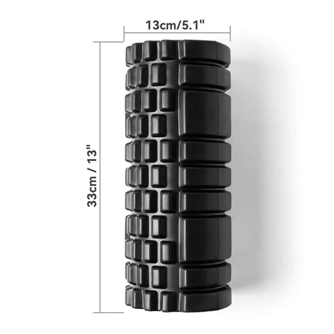 Deep Tissue Foam Roller 13 Inch High Density Massager For Muscle Release And Myofascial Trigger Point Therapy, black design