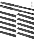 14 Inch Black Full Extension Ball Bearing Drawer Slides Side Mount For Kitchen And Office Cabinets Rust Resistant Cold Rolled Steel Includes Screws