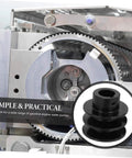 Close-up of double groove V-belt pulley installed in a gas engine water pump, showing high efficiency and easy installation features.