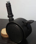 Close-up of 100-Pack Black Plastic 2" inch Caster Wheel - Brake 12.2mm Dia.Threaded Stem for smooth motion in automation systems.