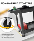 Heavy Duty 2 Shelf Service Cart MaxWorks 80855 With 500 Lb Capacity Polypropylene Utility Cart For Garage And Workshop with non-marring 5 inch casters