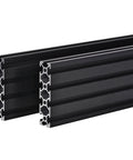 2 Pack 20 Series T Slot 2080 Aluminum Extrusion Profile 600mm 23.6 Inch European Standard Anodized Black For 3D Printer Parts CNC DIY Projects