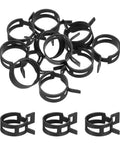 10 Pcs Fuel Line Clamps Spring Band Hose Clamps Half Inch 24mm Silicone Air Tube Vacuum Hose Water Pipe Low Pressure Assortment Kit Black