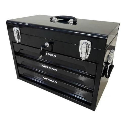 439 Piece Mechanics Tool Set, 3 Drawer Heavy Duty Metal Box with Household Tool Kit, Portable Tool Organizer Case (All Black)