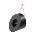 Quarter Inch 30 Degree Black Beveled Washer For Cable Railing 10 Pack, angled view showing 30-degree bevel, for indoor/outdoor use.