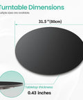31.5 Inch Lazy Susan Turntable with 360 Degree Rotation Sintered Stone, silent anti-slip surface, ideal for kitchen and dining use.