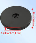 4 Inch Black Acrylic Lazy Susan Turntable Set with dimensions in inches and millimeters for spice rack table cake kitchen pantry organization.