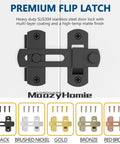 4 Inch Flip Gate Latch Set 180 Degree Barn Door Lock SUS304 Stainless Steel Black Finish shown with color options