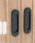 2 Pack 4 Inch Self Adhesive Sliding Door Handles Aluminum Alloy No Drill Installation Ideal For Push Pull Glass Barn Doors Closets Wardrobes