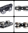✝️ 4 Wheel Trolley Assembly Rollers, Upgraded Load & Stable Roller Trolley for Electric Hoist, 1-5/8" Strut Channel, Black 4 Pack