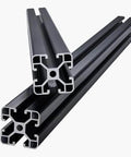 4PCS 23.6 in (600 mm) T Slot 4040 Aluminum Extrusion Profile, European Standard Anodized Linear Rail, Black, front view